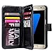 ULAK Galaxy S7 Case, Galaxy S7 Wallet Case, Magnetic Premium PU Leather Flip Folio Cover with Built-in 9 Card Slots Holders and Wrist Strap for Samsung Galaxy S7 5.1 inch, (Black) Will not Fit S7 Edge