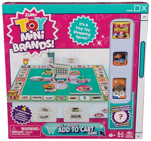 Spin Master Games, Toy Mini Brands Add to Cart Game, A Tiny Shopping Spree for Kids, 4 Collectible Toy Mini Brands Included, 2-4 Players, for Ages 6 & Up