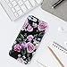 Compatible with iPhone 6s Plus Case, Floral Series Women Best Protective Cute Black Slim Shockproof Glossy Soft Silicone Rubber TPU Cover Phone Case, Black Rose Flower