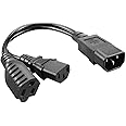 C14 to C13 NEMA 5-15R Y Splitter Power Cord IEC 320 C14 C13 Splitter Power Cable