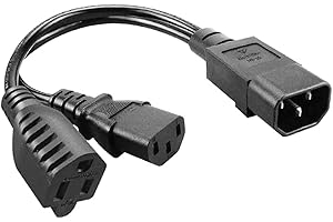 C14 to C13 NEMA 5-15R Y Splitter Power Cord IEC 320 C14 C13 Splitter Power Cable