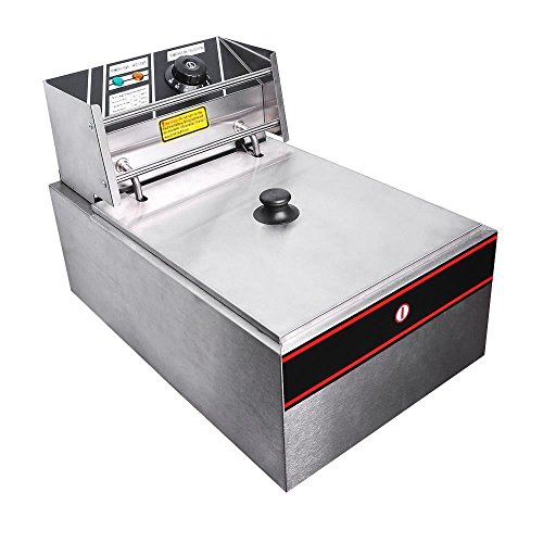 Click Here to See More Images FCH 2500W 6L Electric Countertop Basket Stainless Steel French Deep Fryer for Commercial Restaurant Kitchen