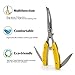 Freehawk Multi Function Stainless Steel Fishing Pliers Curved Nose Scissors Braid Cutters Hook Removers Fishing Line Cutters with 2 Small Blades in Yellow with Nylon Sheath