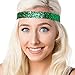 Hipsy Women's Irish Green Headband St Patricks Day Accessories Clover Headband Gift Packs (St Patty's Day Green Glitter 3pk)