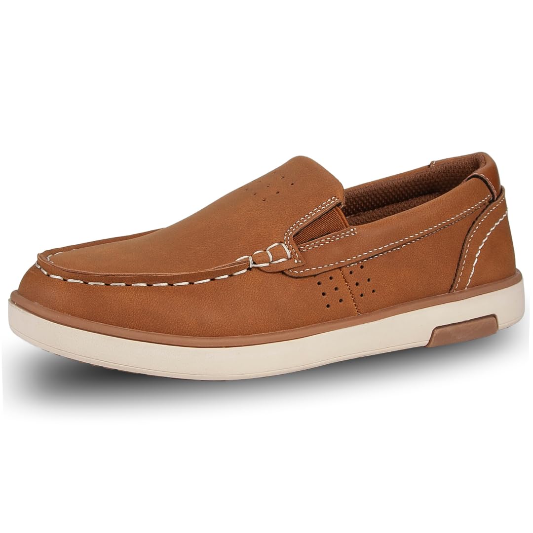 Deer Stags Boy’s Inspire JR Loafer, TAN, 11 Little Kid