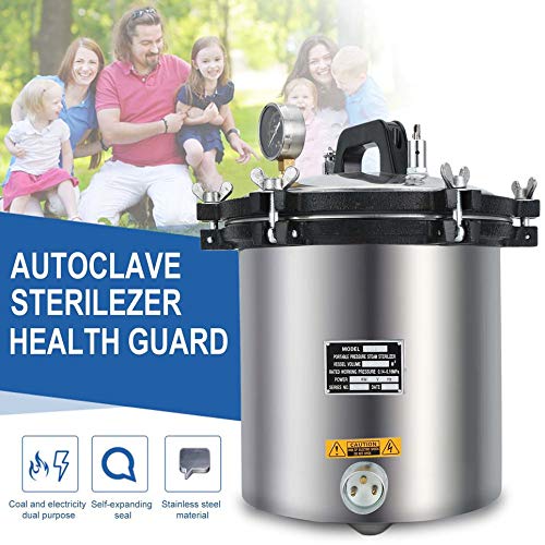 Simoner 18 L 5Gal Electric Heated Autoclave Steam Sterilizer, Aluminum Alloy Steam Autoclave Sterilizer Unit for Tattoo Dental Commerical Use