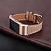 bayite Leather Band for Fitbit Charge 2, Light Brown with line, 5.5