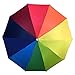 Travel Umbrella, 10 Rib Strong Enough Wind Resistant Frame, Collapsible, Compact and Durable, Lightweight and Cute (Rainbow)