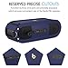MoKo Carrying Case for Beats Pill+, Premium Vegan PU Leather Protective Cover Bag Sleeve Skins for Dr. Dre Beats Pill+ Portable Speaker, with Holding Strap & Carabiner, Indigo