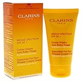 Clarins Paris Anti Aging Sunscreen for Face, Wrinkle Control Cream SPF 50, 2.7 Ounce