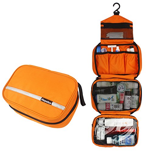 Travelling Toiletry Bag, Dopobo Portable Hanging Water-Resistant Wash Bag for Travelling, Business Trip, Camping(orange)
