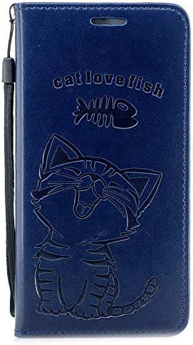 FNBK Samsung Note 9 Case Wallet, Samsung Galaxy Note 9 Phone Case with Card Holder, Samsung Note 9 Case Front and Back Protection Leather Flip Folio Case Stand Pouch Cat Fish Cover
