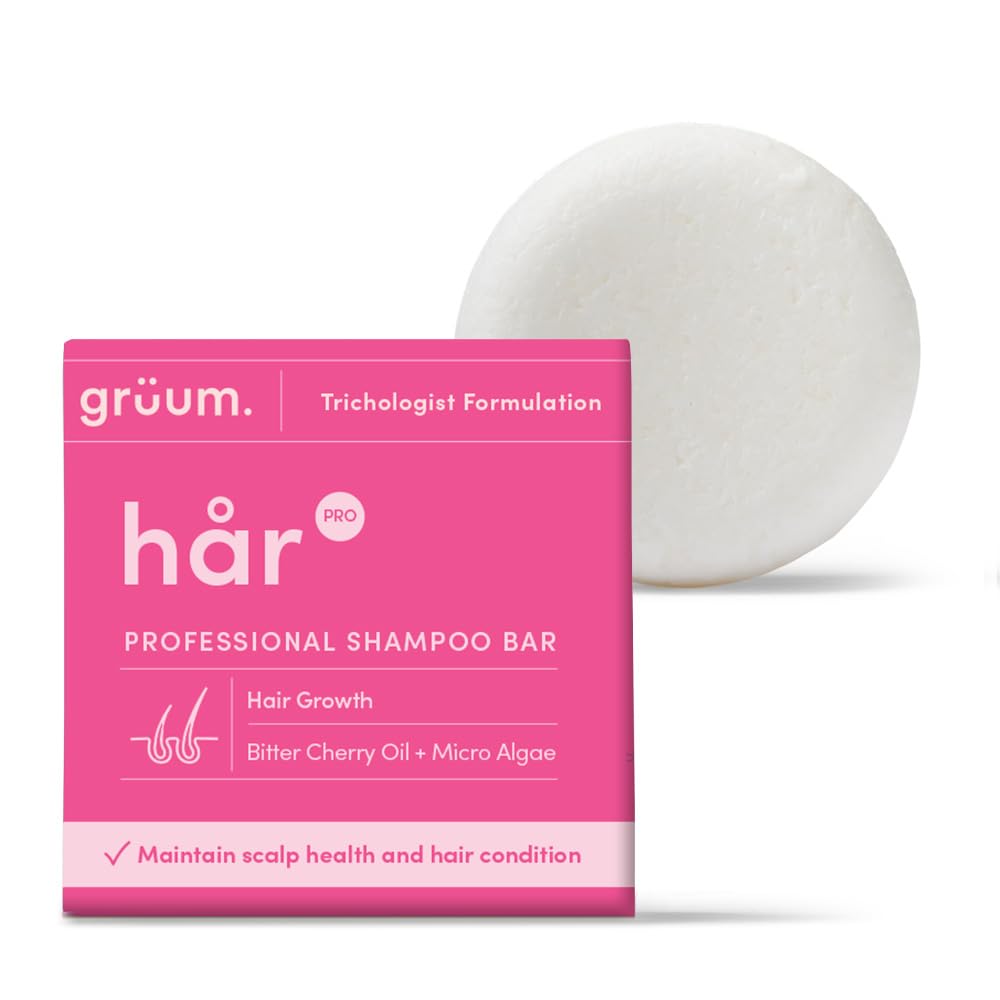 grüum Hair Growth Shampoo Bar 50g - Solid Shampoo Bars for Hair Up to 60 Washes - Plastic Free Vegan Bar for Men & Women - Paraben Free Rich Lathering Bars for Dry, Damaged and Fine Hairs