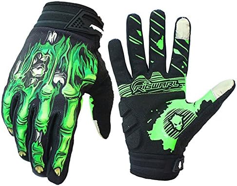 Easetech Cycling Gloves for Men and Women, Bike Gloves with Shock-Absorbing Gel Pad, Anti-Slip Silicone Printing, Breathable, Touchscreen - Motorcycles Riding, MTB, Road Bike Skeleton Bones Gloves