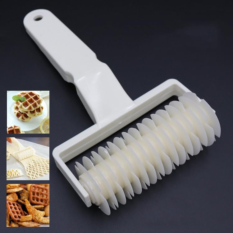 MINGZE Kitchen Plastic Bakery Tool, Cookie Pie Pizza Pastry Lattice Roller Cutter Baking Dough Top Bread Decorations Craft DIY Baking Tool for Restaurant, Bakery, Party