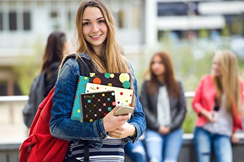 NEW GENERATION - Polka Doty 2 Pocket Folder Letter Size with 3 Hole Punch to use with Your Binder Heavy Duty High Glossy Finish Laminated Folders - Assorted 6 Fashion Designs,Great for School, Home,