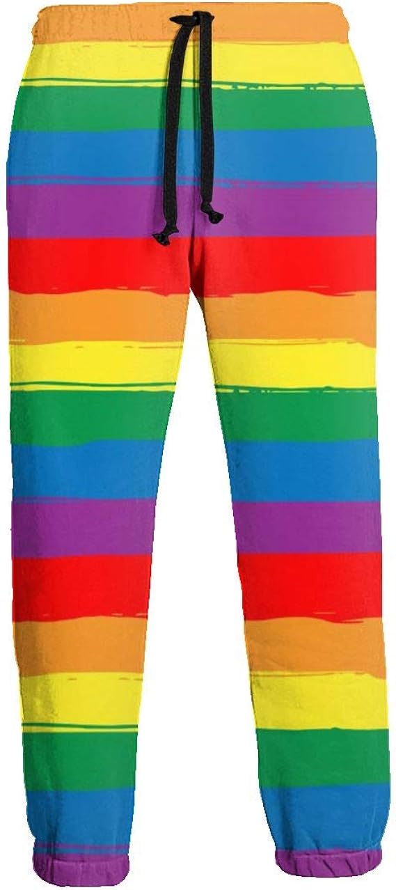 rainbow stripe sweatpants mens