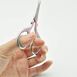 SwirlColor Embroidery Scissors Small Stainless Steel with Pink Faux Leather view 9