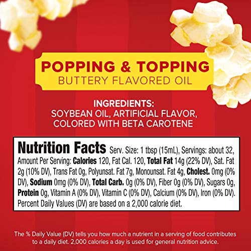 Orville Redenbacher's Popping & Topping Buttery Flavored Oil, 16 Fl Oz