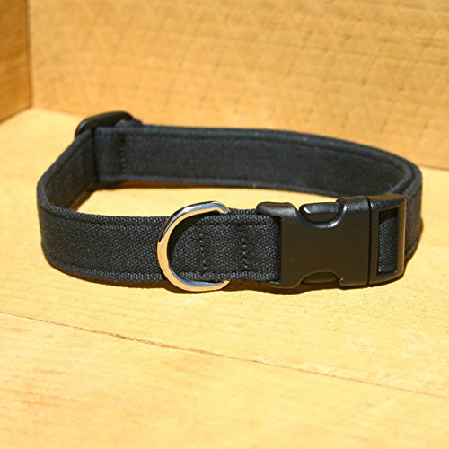 1" Balck Extra Large Hemp Basic Canvas Collar