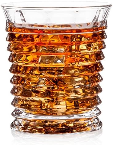 Tornado Whiskey Glasses, Gift Pack Set Of 2 - Unique Scotch Lead Free Liquor Tumblers, Dishwasher Safe, Classic Old Fashioned Barware, Rum Vodka Glassware, Elegant Ultra Clarity Cocktail Bourbon Glass