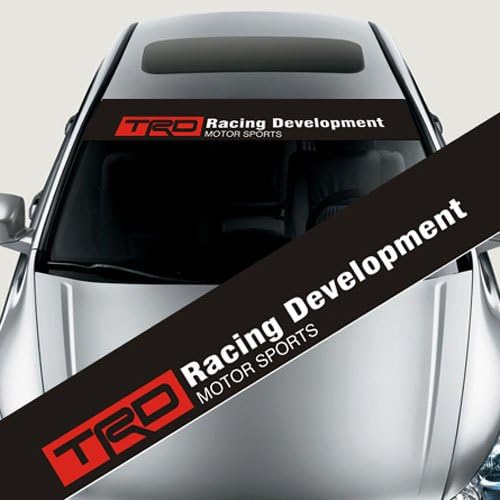Etie 125x20cm Reflective TRD Front Windshield Banner Decal Car Sticker for Toyota Auto Exterior Modifield Accessories (with Black Background)