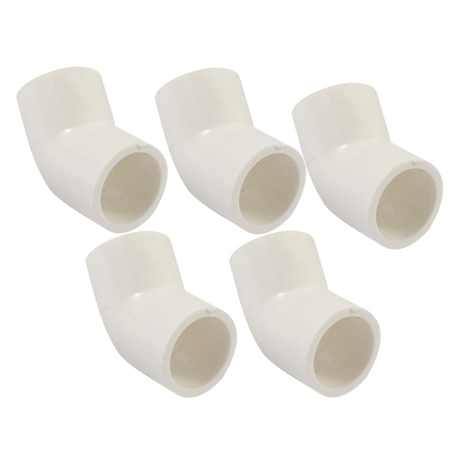 TA-VIGOR 5Pcs PVC Pipe Fittings 45 Angle Degree, 20mm Dia Elbow Slip Connector, 2 Way White Water Pipe Quick Connectors Adapters Corner Fittings for DIY Shelf Garden