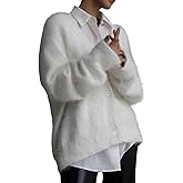 Arssm Womens Fuzzy Cardigan Sweater V Neck Cardigans Button Down Fluffy Knit Top Fashion 2026 Knitwear