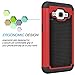 Tekcoo Core Prim Case, (TM) [Tmajor Series] [Red/Black] Shock Absorbing Hybrid Rubber Plastic Impact Defender Rugged Hard Protective Case Cover Shell for Samsung Galaxy Core Prim/Prevail LTE