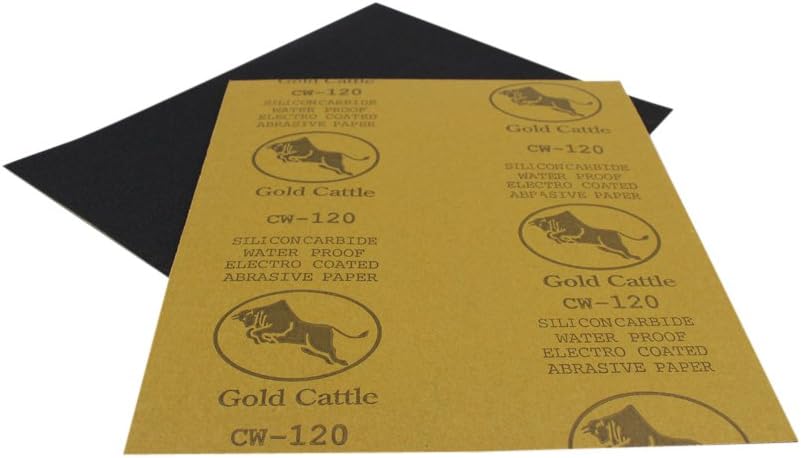 10-Sheet Abrasive Sandpaper 120 grit , 9 Inch by 11 Inch (230 x 280 mm) Silicone Carbide , Wet and Dry