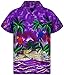 Funky Hawaiian Shirt, Parrot, Purple XL