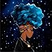 ALFALFA Afro African American Black Girl Shower Curtain Rock Watercolor Afro Hair Girl Lady Hip Pop Bathroom Decor with Hooks, Waterproof Fabric, 72