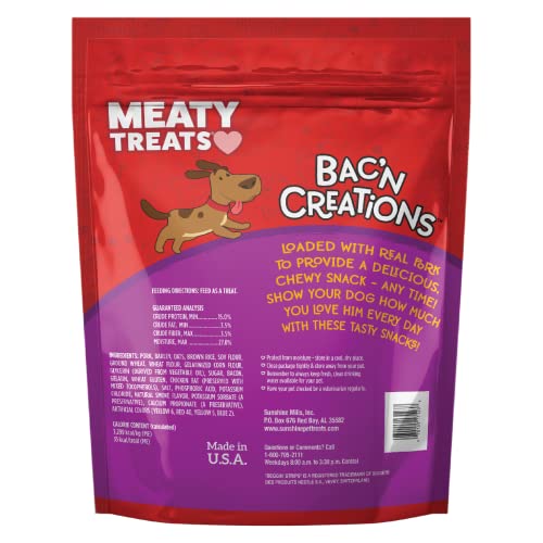 MEATY TREATS BAK’N CREATION DOG TREATS BACON, 25 OZ, 1PIECE