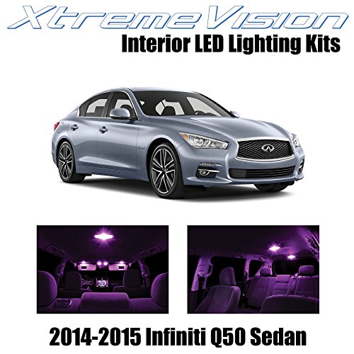 XtremeVision Infiniti Q50 Sedan 2014-2015 (10 Pieces) Pink Premium Interior LED Kit Package + Installation Tool