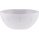YBM HOME 10-Inch Plastic Serve Mixing Bowl for Everyday Meals can hold 120 oz, 3.75 qt. Ideal for Cereal, Snacks, Popcorn, Salad, and Fruits, Microwave Safe, Forsty White