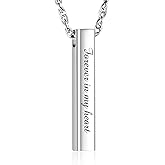 abooxiu Urn Necklace for Human Ashes Cremation Jewelry for Ashes Stainless Steel Keepsake Ashes Necklace Memorial Urn Jewelry Pendant for Women Men - Forever in my heart