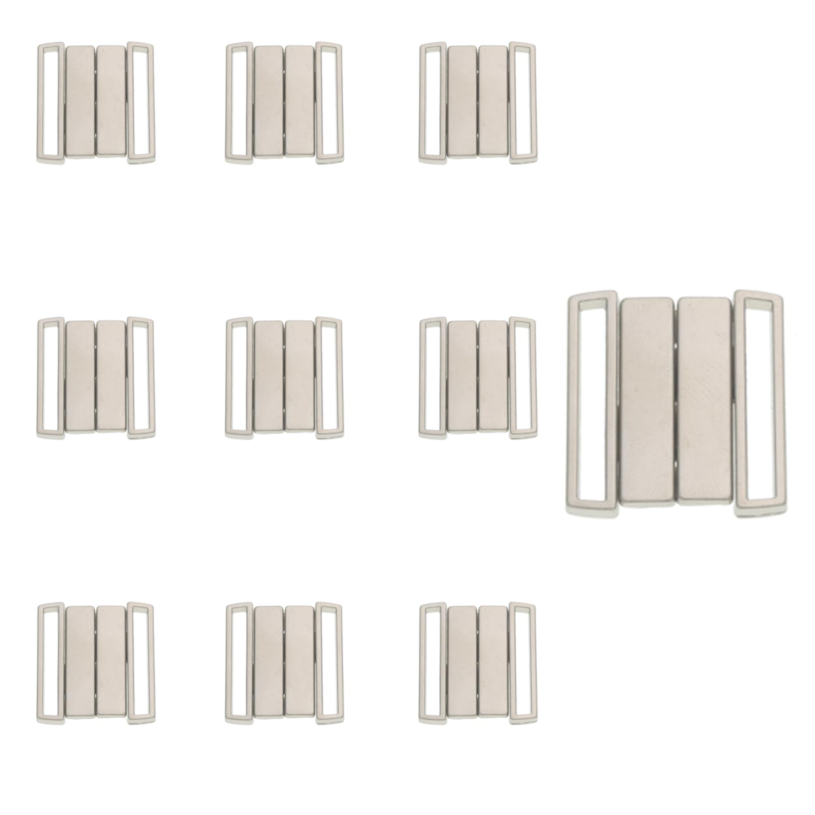 XMYCYuChen 10 Pairs Practical Bra G Hooks Durable Useful Bikini Hook Closure Silver Alloy Stable G-Hook Wave Buckle for Swimsuits, Bra