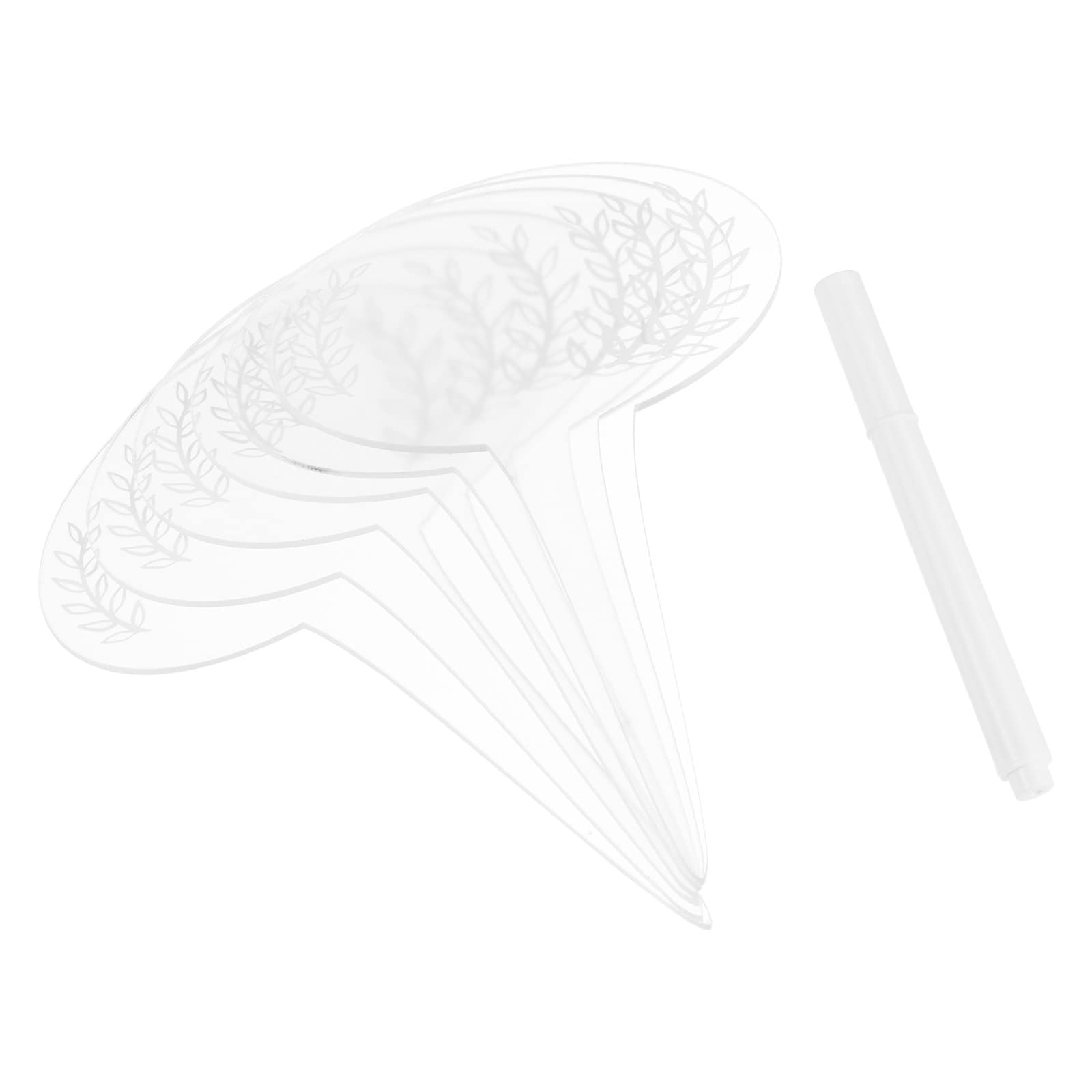 PATIKIL Acrylic Plant Tag Set, 12 Pack Reusable Oval Leave Pattern Garden Herb Name Label with Whiteboard Pen for Outdoor Flower Grass Bonsai Potting, Transparent