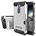 ZTE ZMAX PRO/ZTE Blade X Max Case, Evocel [Explorer Series Pro] Dual Layer Credit Card Case with Magnetic Kickstand for ZTE ZMAX PRO (Z981) / ZTE Blade X Max (Z983), Silver