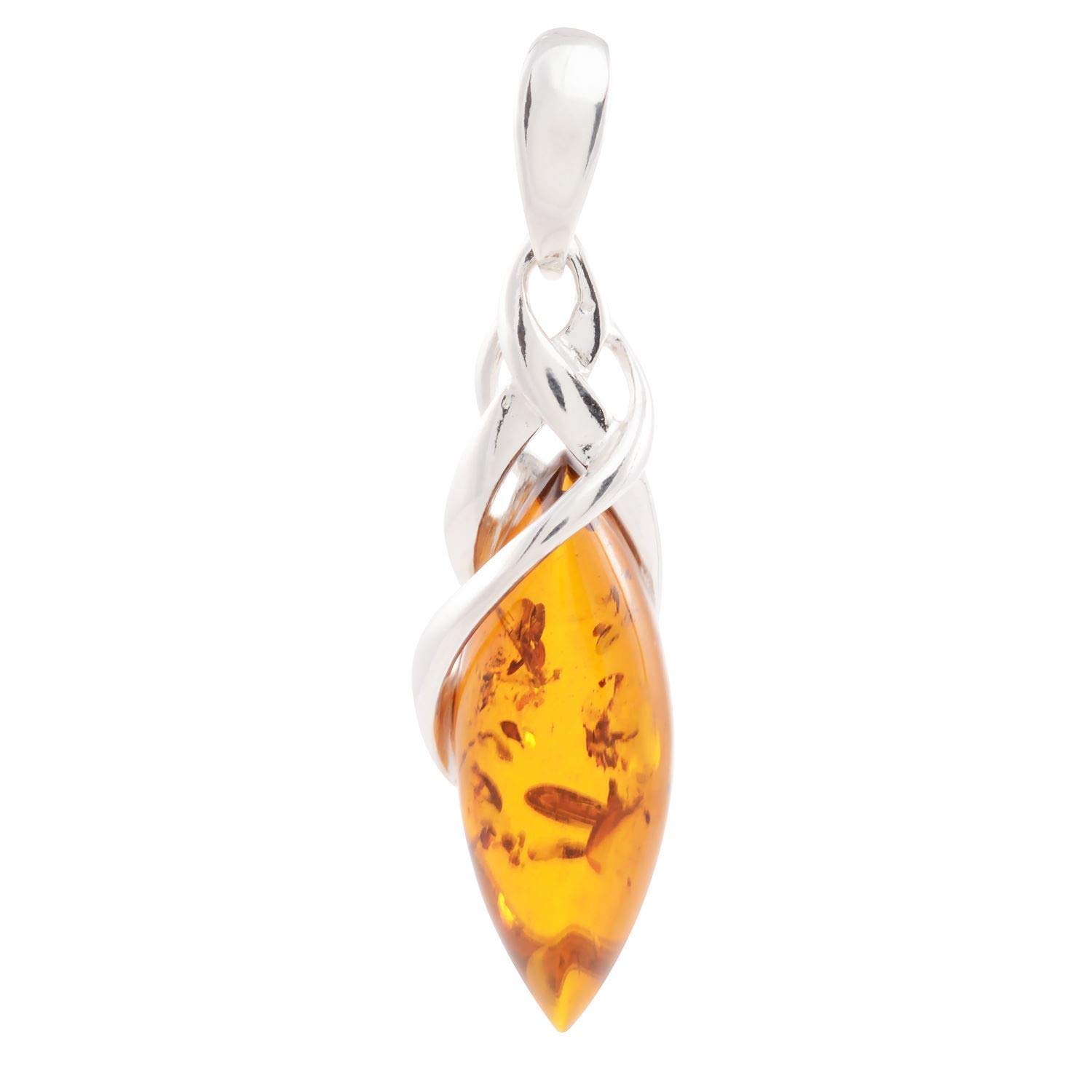 HolidayGiftShops Sterling Silver and Baltic Amber Pendant Delicate