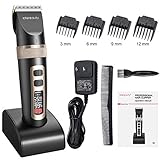 Hair Clippers for Men, ETEREAUTY Low Noise Cordless Hair Trimmers Rechargeable Hair Cutting Kit with Titanium Ceramic Blade, 2000mAh Lithium Ion, and LCD Display for Adults and Kids Babies