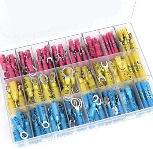 270 PCS Heat Shrink Wire Connector Kit Electrical Insulated Crimp Marine Automotive Terminals Set