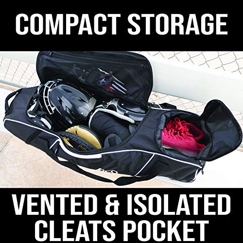 Athletico Rolling Baseball Bag Wheeled Baseball Bat Bag for Baseball