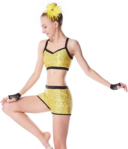 yellow dance crop top