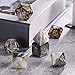 EBOOT Polyhedral 7-Die Dice Set for Dungeons and Dragons with Black Pouch (Black White)