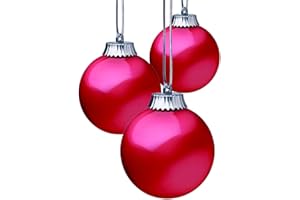 Xodus Innovations WP580-3 Outdoor LED Ornament, Battery Powered Pulsing Globe Sphere Lights with Dusk Sensor (Pack of 3) (Red)