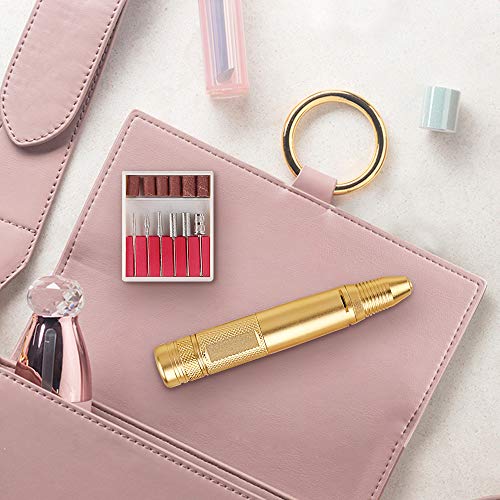 Electric Nail Drills for Acrylic Nails Kit Nail File Machine Professional Portable Manicure/Pedicure Tool Include Rechargeable Battery, Heat Sink Grinder Pen Nail Polisher Set Nail Drill - Thumbnail 7