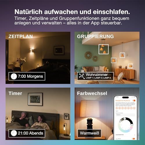 LEDVANCE SMART+ MATTER LED-Lampe, kompatibel mit Google, Alexa, Apple, weiße Frost-Optik, 9W, 806lm, E27, Farblicht und Weißlicht, App- oder Sprachsteuerung, bis zu 20.000 Std.Lebensdauer, single pack 8
