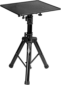 Starument Laptop Stand - Tripod Floor Stand for Computer, Projector, DJ Equipment, Studio Accessories - Light & Portable, Sturdy & Durable Metal - Adjustable Height, 31.9 to 50.2-Inch - 20x16