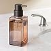 InterDesign Casilla Glass Foaming Soap Dispenser Pump for Kitchen, Bathroom Countertop and Vanities - Sand/Bronze